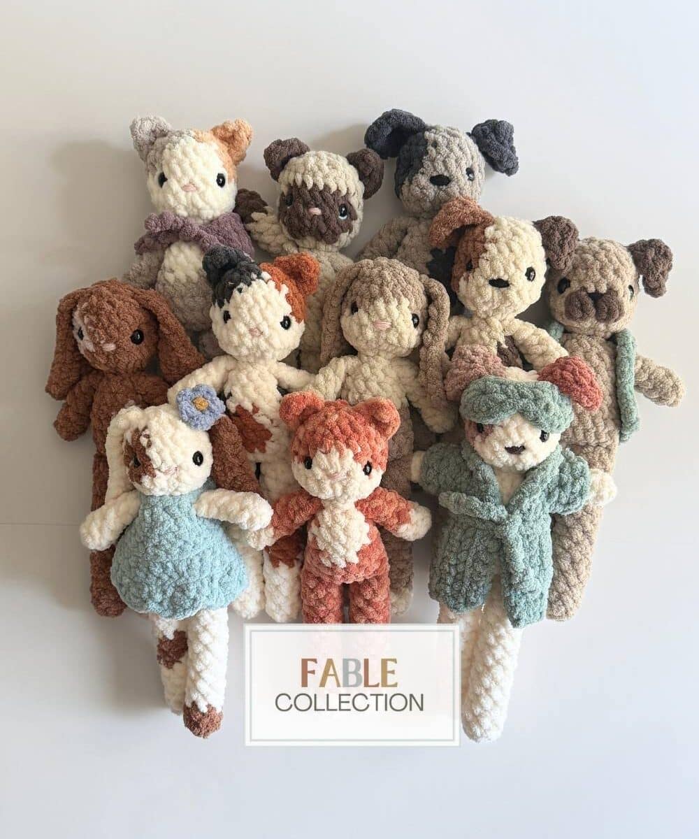 Fable Collection Pets BUNDLE (Dog, Cat and Bunny CROCHET PATTERNS) + Bedtime Bundle