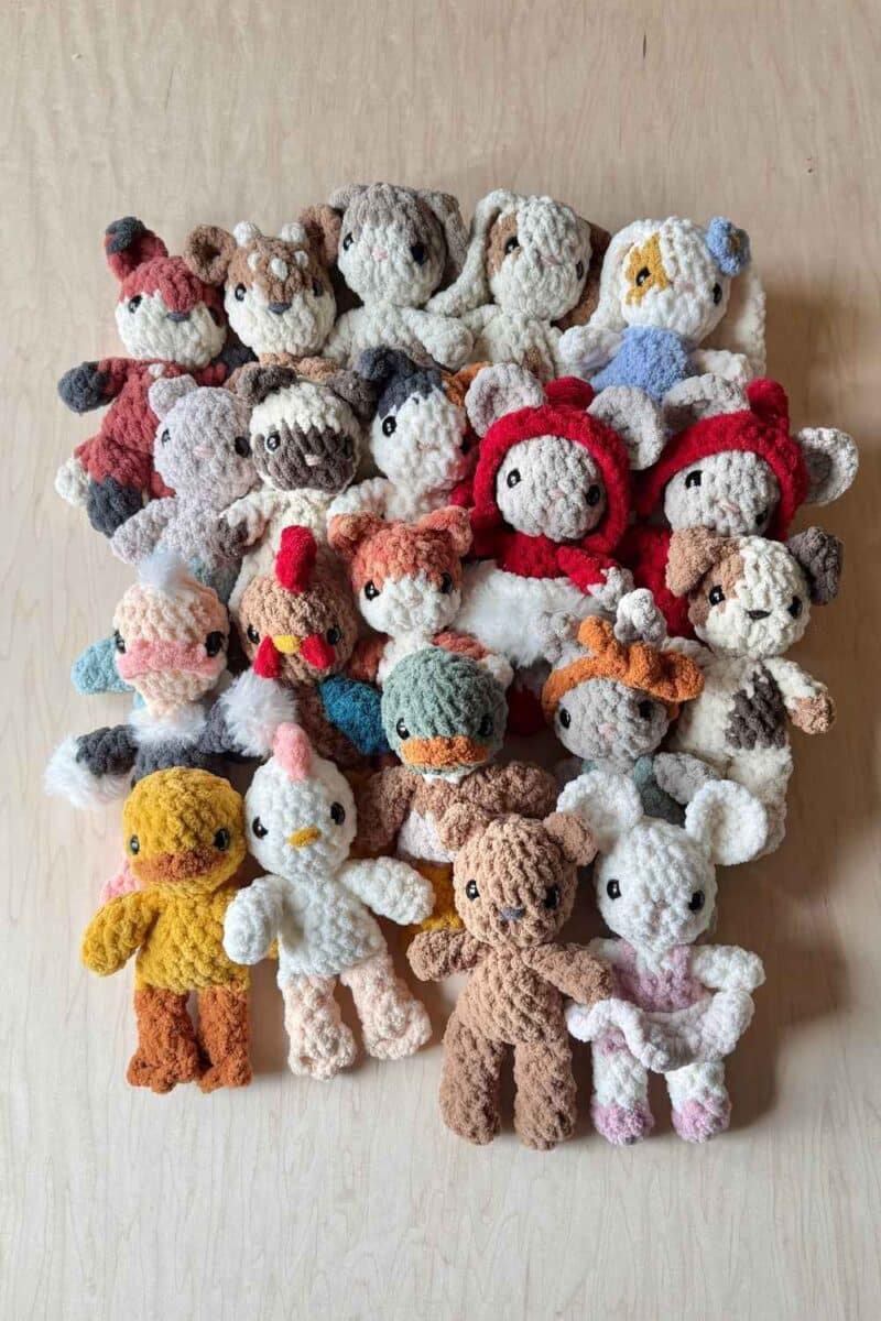 Photo of all the baby crochet mods included in the pattern.