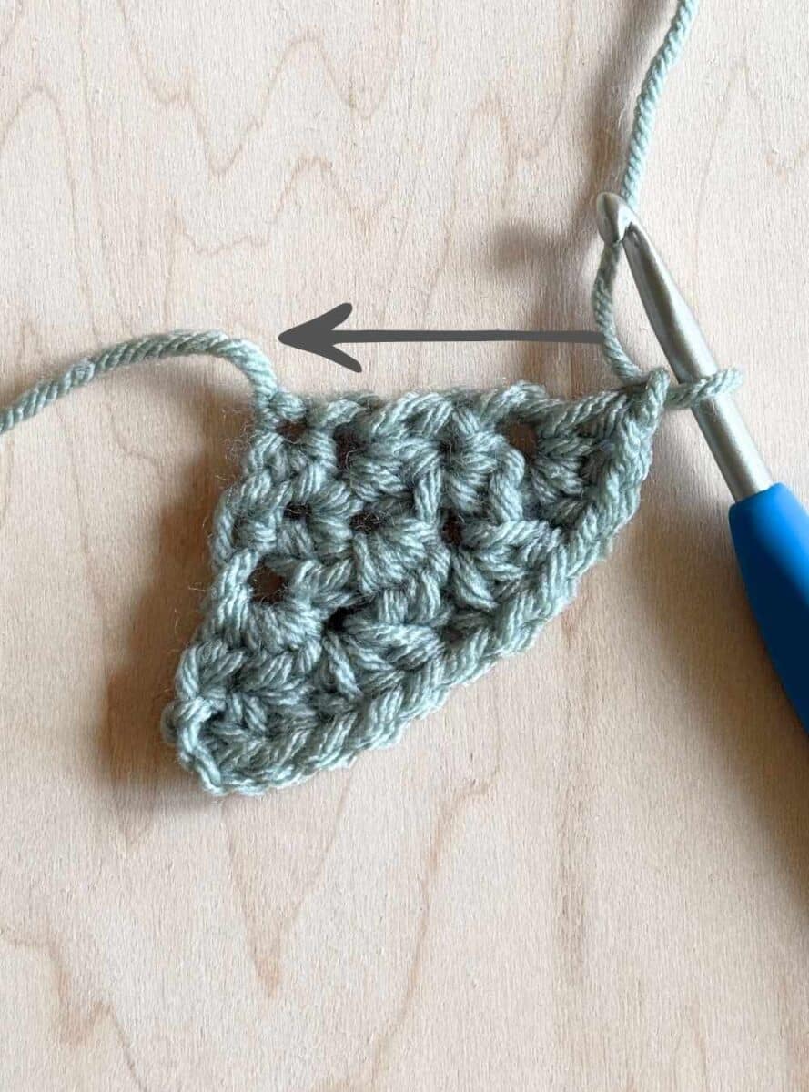 First process photo for adding a finishing edge to the neckerchief pattern.