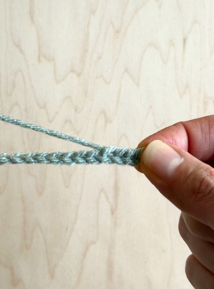 Showing the tail through the chain.