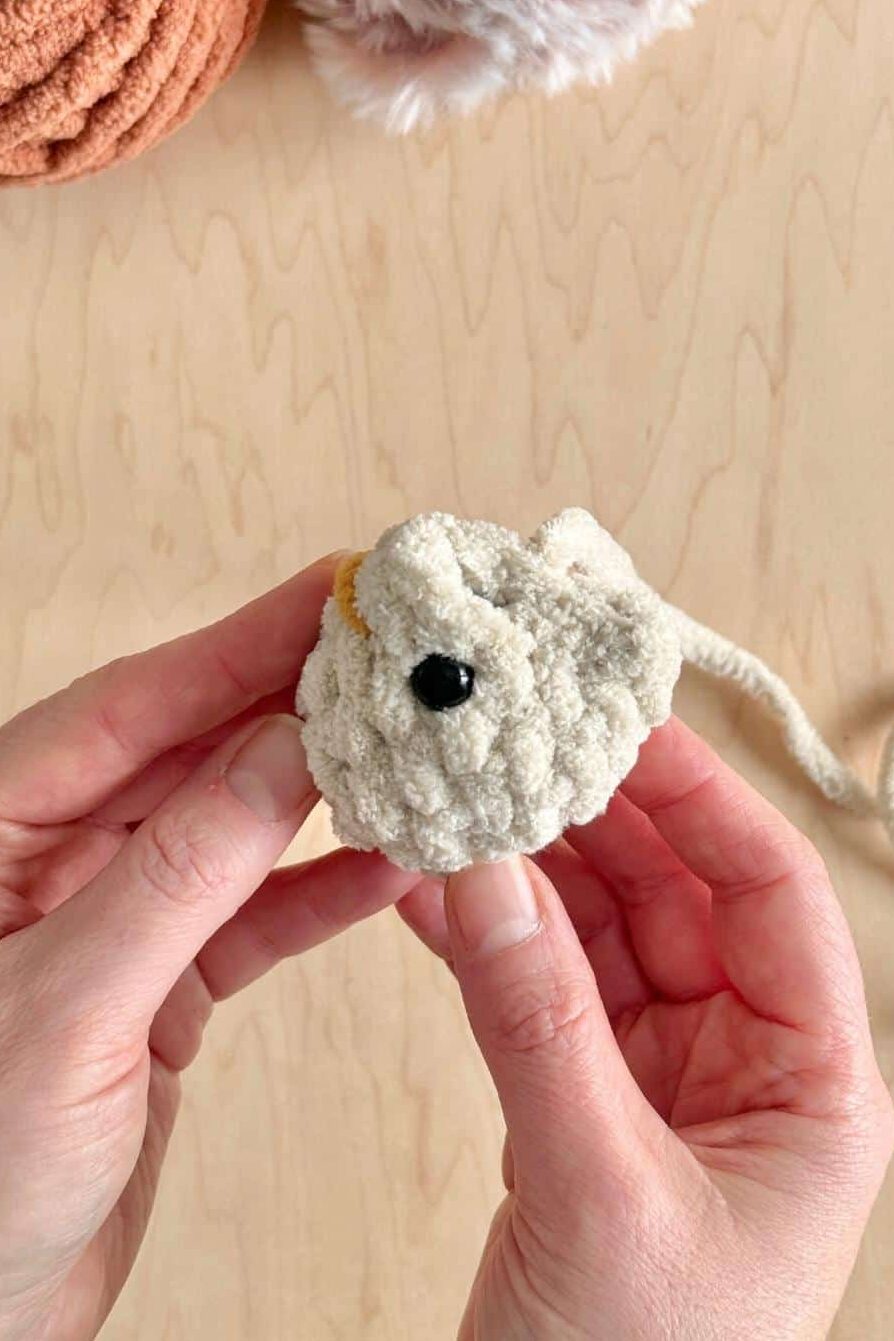 Process photo for the Mini Mabel chicken before closing the head.