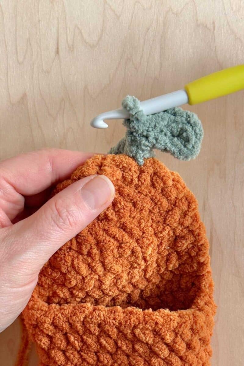 First crochet leaf completed.