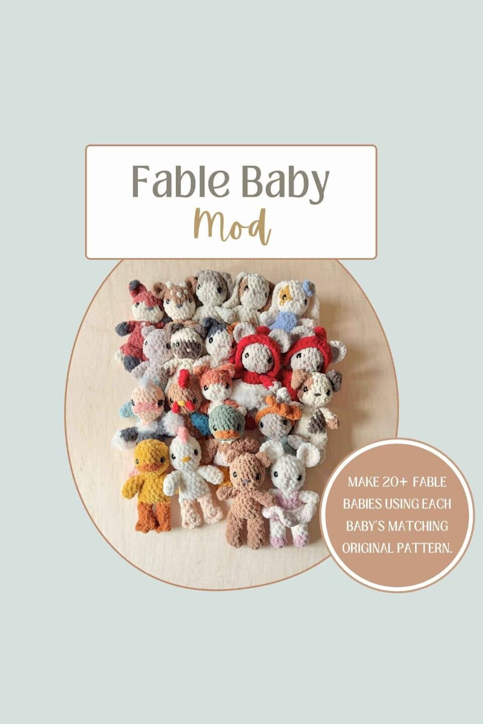 A photo of a bunch of crochet baby animals.