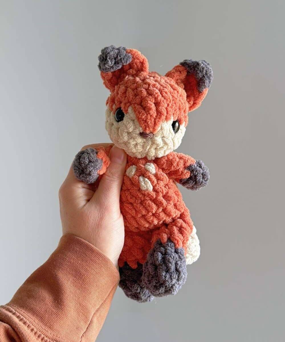 A baby crochet fox