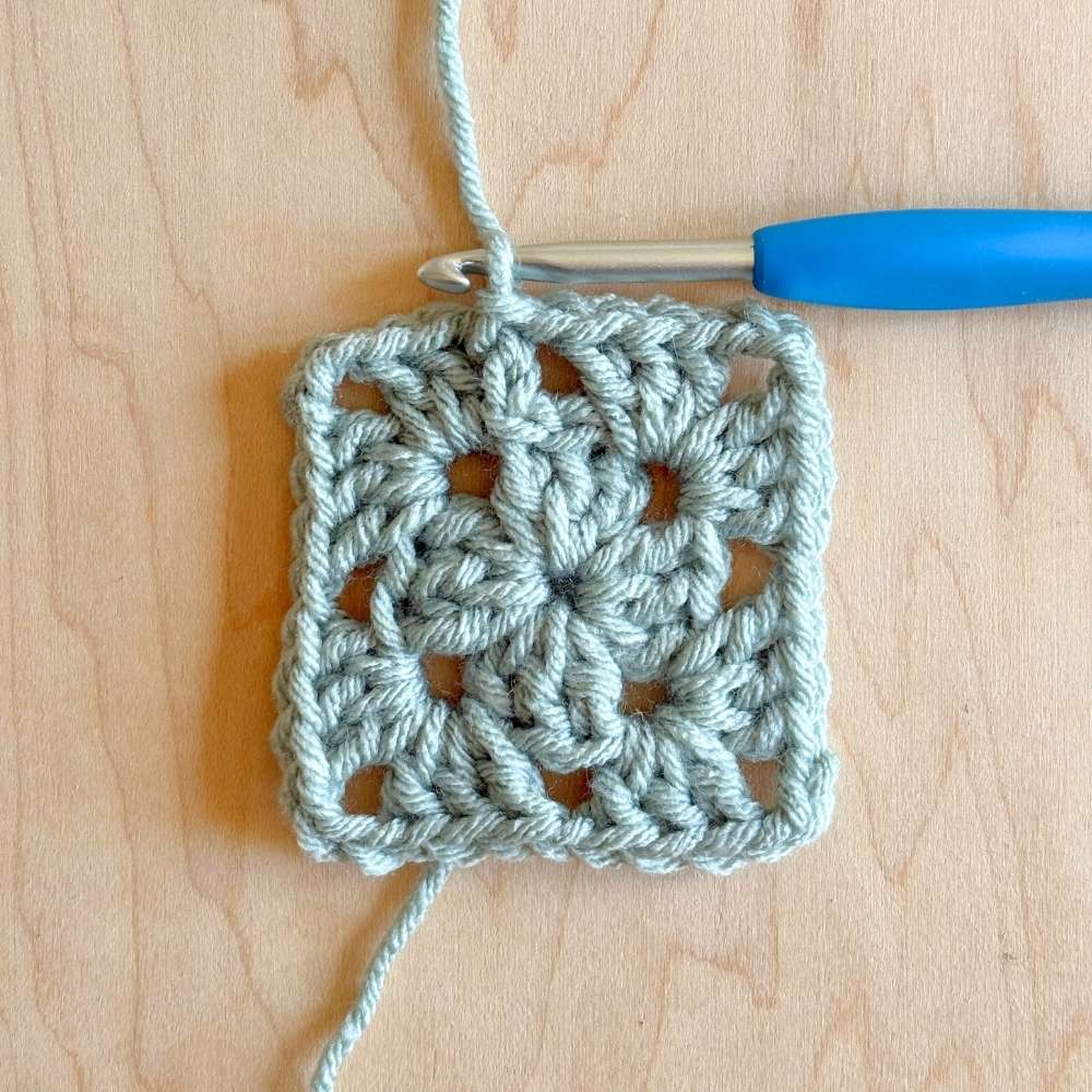 Process photo of 2nd round of blanket. 